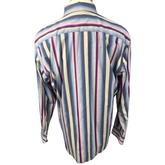 Robert Graham London Vertical Striped Dress Shirt Size XL - Picture 3 of 11